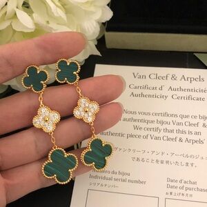 Van Cleef & Arpels Three-Flower Four-Leaf Clover Earrings